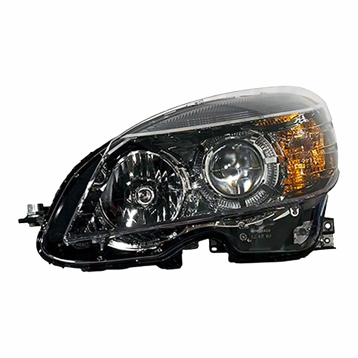 2008-2009 Mercedes C230 Head Lamp Driver Side Halogen Black Housing - product view, Part MB2502185